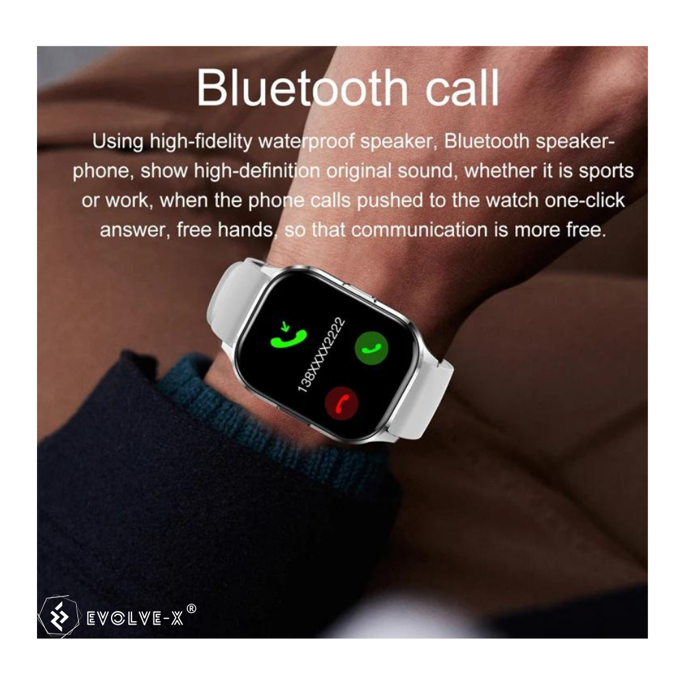 Ceas smartwatch barbati Evolve-x® EvoFitt HK21, ecran AMOLED 2.01 inch, Apeluri si mesaje bluetooth, Functii monitorizare Ritm cardiac, Somn, Nivel oxigen, Tensiune si Calorii, Asistent vocal, IP67, c [14]