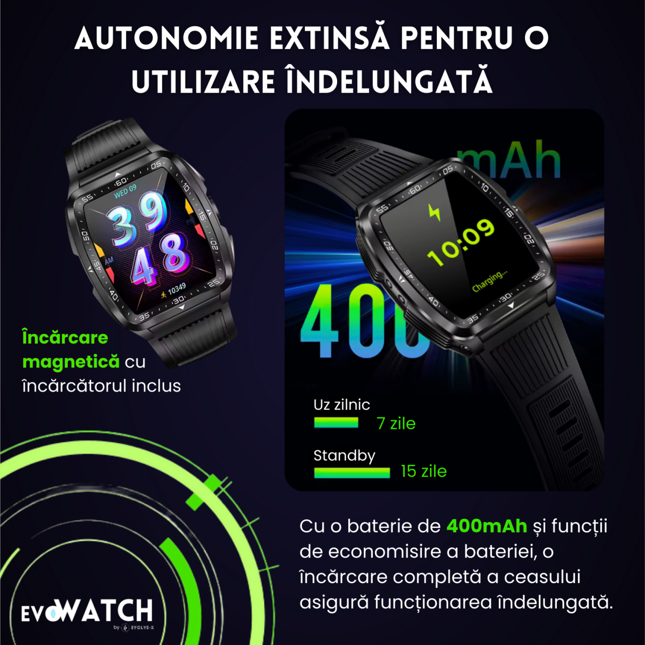 Ceas Smartwatch Evolve-X GO 3 Outdoor, Multifunctional, Rezistenta la apa 5ATM [6]