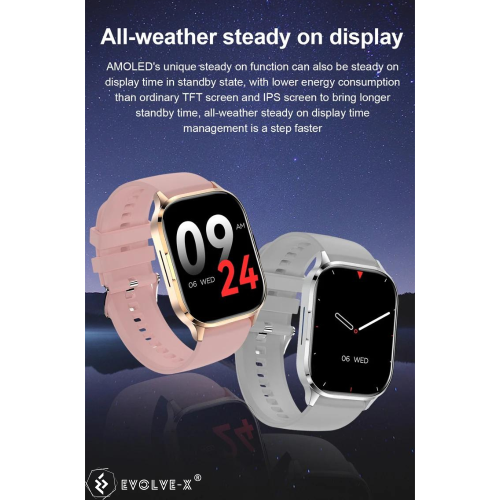 Ceas smartwatch barbati Evolve-x® EvoFitt HK21, ecran AMOLED 2.01 inch, Apeluri si mesaje bluetooth, Functii monitorizare Ritm cardiac, Somn, Nivel oxigen, Tensiune si Calorii, Asistent vocal, IP67, c [22]
