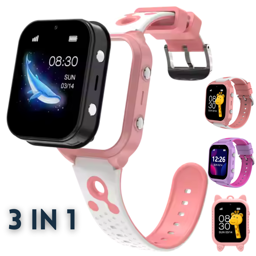 Ceas smartwatch copii Evolve-x® EvoWatch™ KIDS, localizare GPS, SIM 4G, Camera foto, Apel video HD, GeoFence, Roz [2]