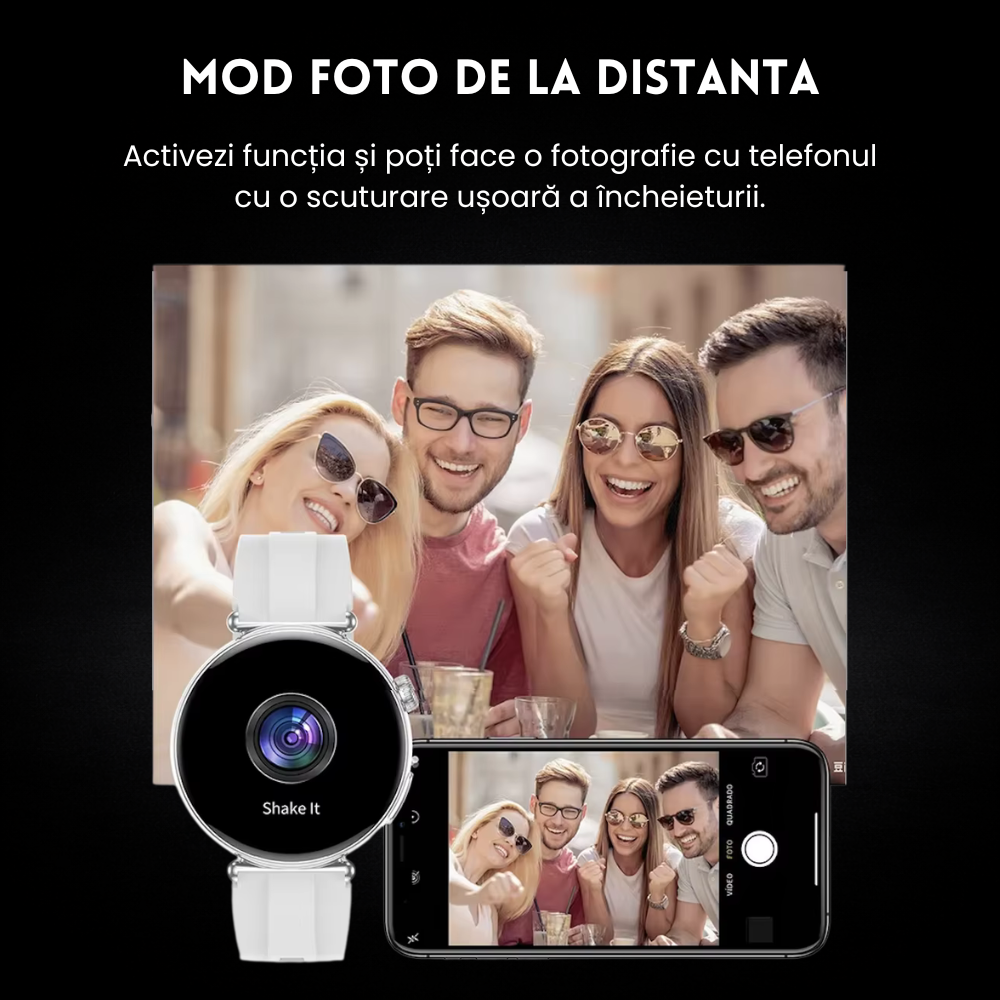 Ceas smartwatch dama Evolve-x® EvoPulse PRO, EKG, Apeluri si mesaje bluetooth, Monitorizare Sanatate [24]