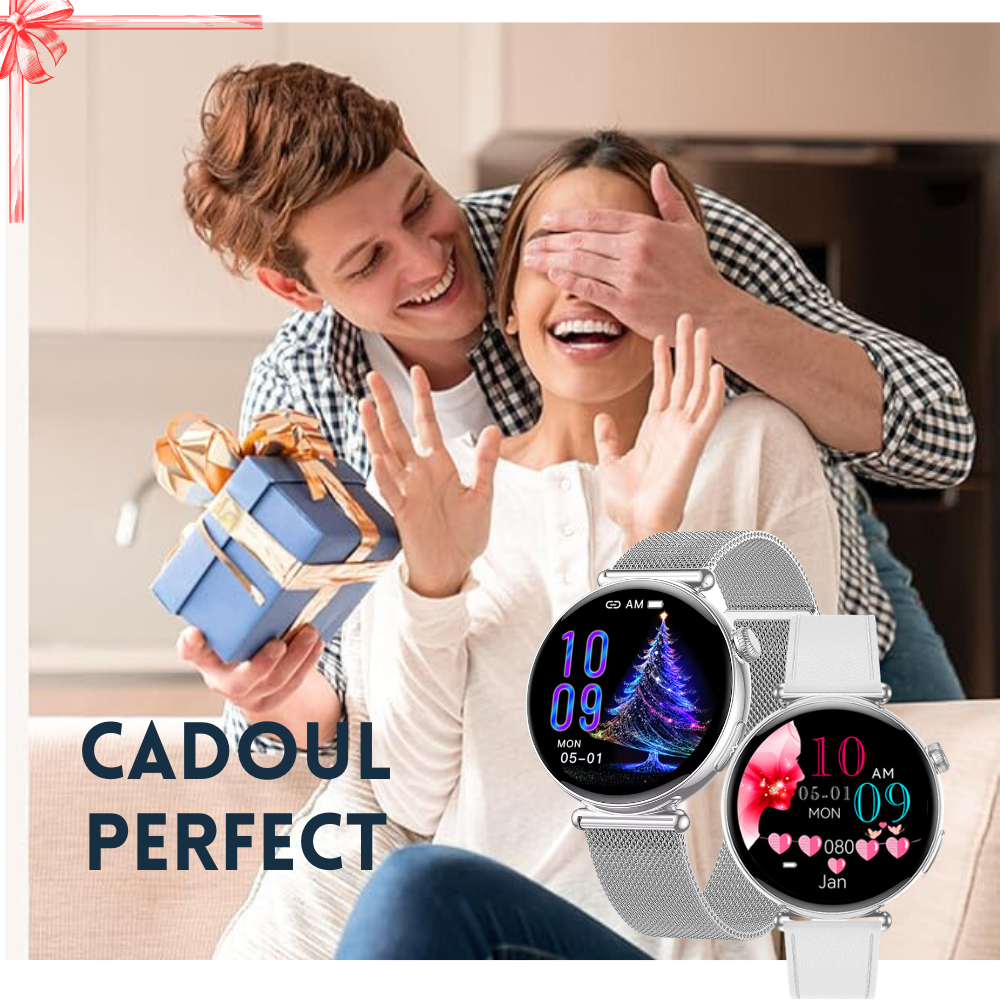 Ceas smartwatch dama Evolve-x® EvoPulse PRO, EKG, Apeluri si mesaje bluetooth, Monitorizare Sanatate [30]