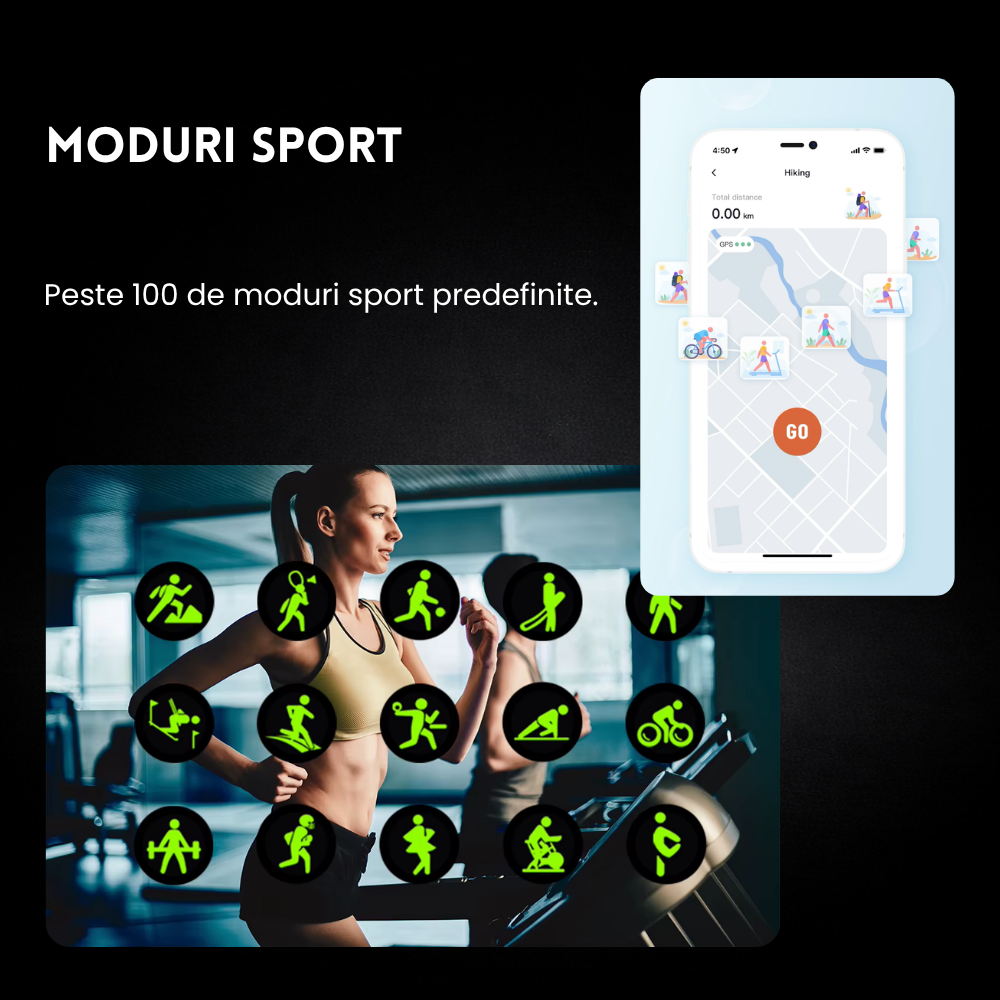 Ceas smartwatch dama Evolve-x® EvoPulse PRO, EKG, Apeluri si mesaje bluetooth, Monitorizare Sanatate [28]