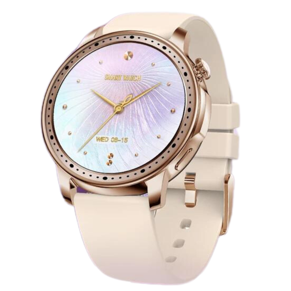 Ceas smartwatch dama Evolve-x® EvoWatch 5, Apeluri si notificari bluetooth, Monitorizare sanatate si Fitness, Auriu [4]