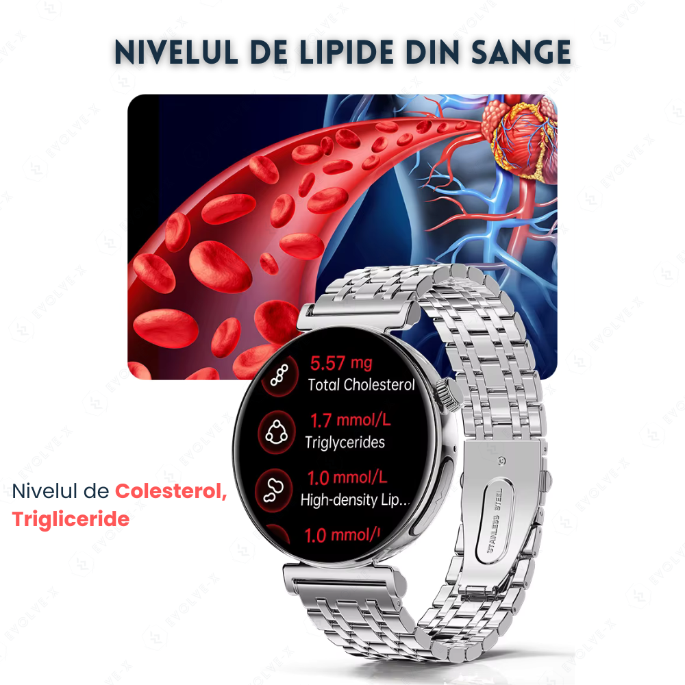 Ceas smartwatch dama Evolve-x® EvoPulse PRO, EKG, Apeluri si mesaje bluetooth, Monitorizare Sanatate [12]