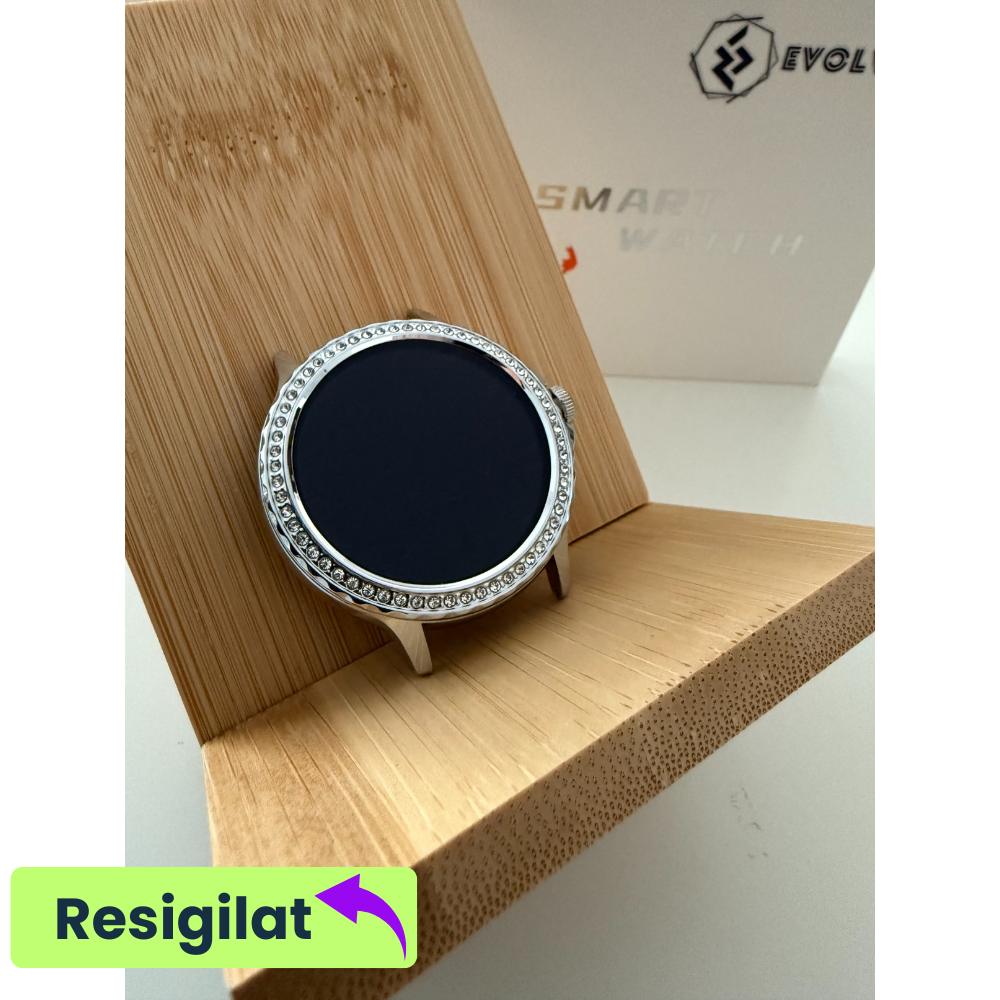 RESIGILAT: Ceas smartwatch dama Evolve-x® EvoWatch 9 cu Apeluri si mesaje bluetooth, Monitorizare sanatate si Asistent vocal, 2 bratari incluse [3]