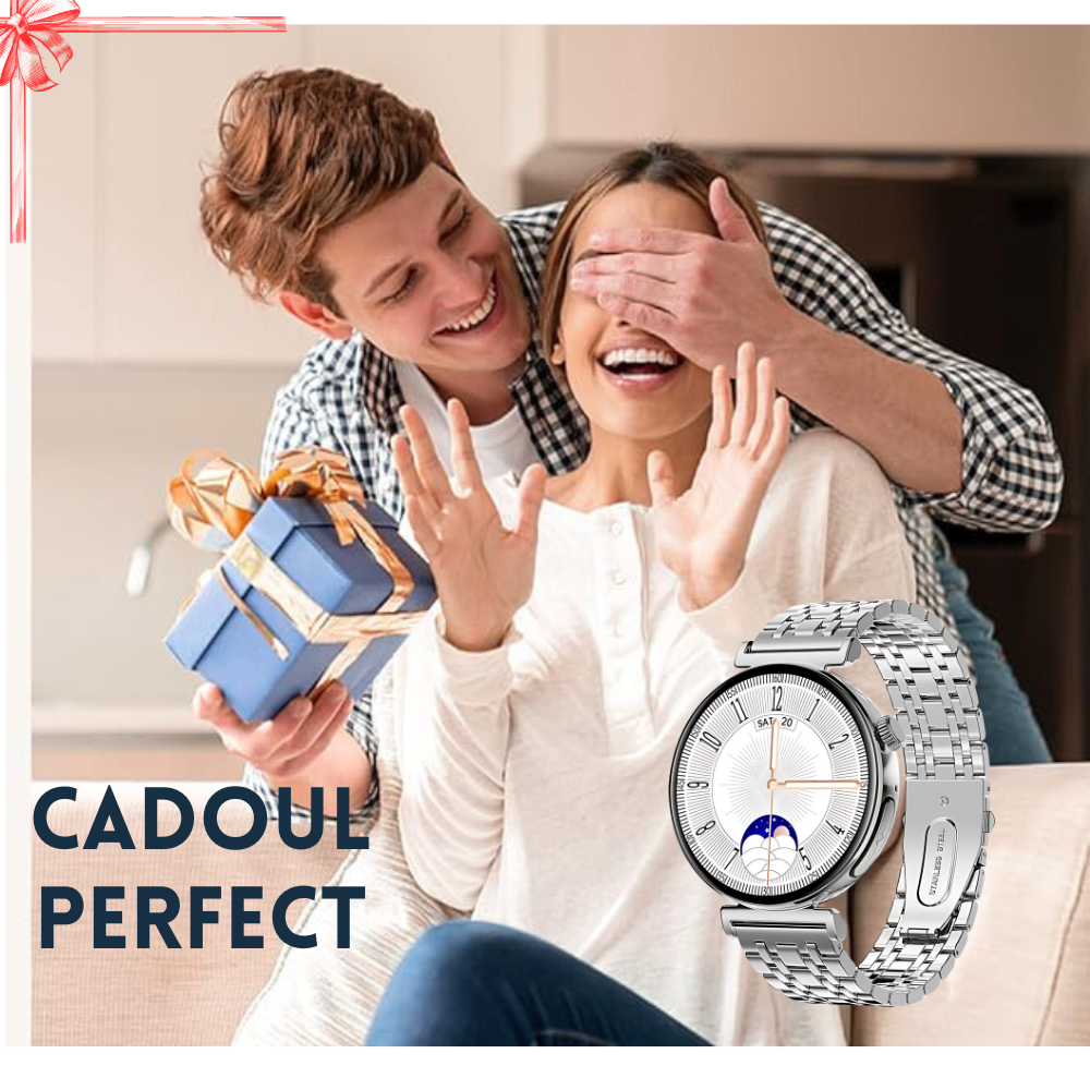 Ceas smartwatch dama Evolve-x® EvoPulse PRO, EKG, Apeluri si mesaje bluetooth, Monitorizare Sanatate [23]
