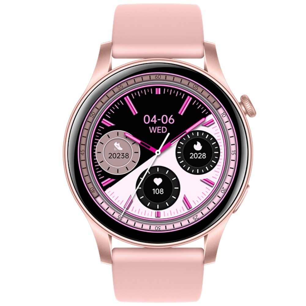 Ceas smartwatch dama Evolve-x® EvoWatch NOVA, Apeluri bluetooth, Microfon, Monitorizare Sanatate, Notificari, Asistent vocal, Ecran AMOLED 1.43 inch HD, compatibil iOS si Android, doua bratari [4]