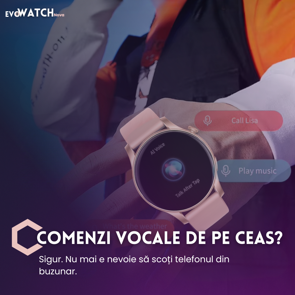 Ceas smartwatch dama Evolve-x® EvoWatch NOVA, Apeluri bluetooth, Microfon, Monitorizare Sanatate, Notificari, Asistent vocal, Ecran AMOLED 1.43 inch HD, compatibil iOS si Android, doua bratari [12]
