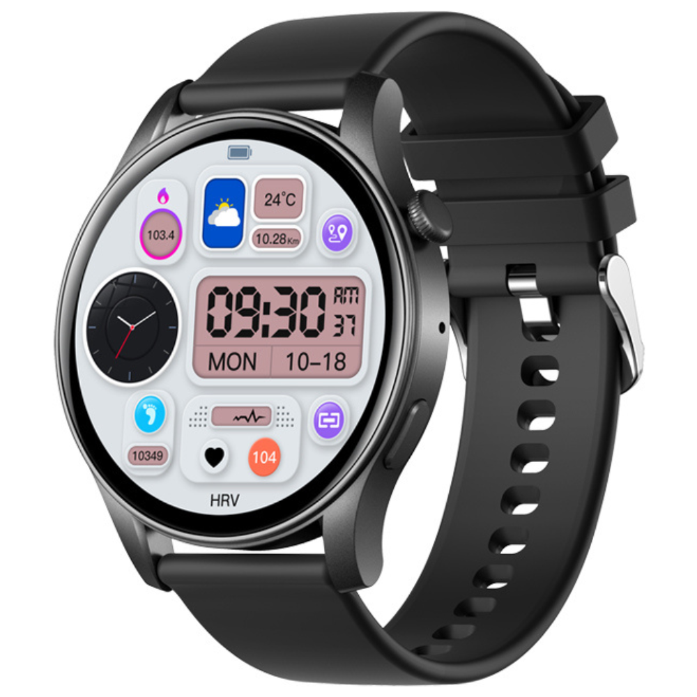 Ceas smartwatch dama Evolve-x® EvoWatch NOVA, Apeluri bluetooth, Microfon, Monitorizare Sanatate, Notificari, Asistent vocal, Ecran AMOLED 1.43 inch HD, compatibil iOS si Android, doua bratari [3]