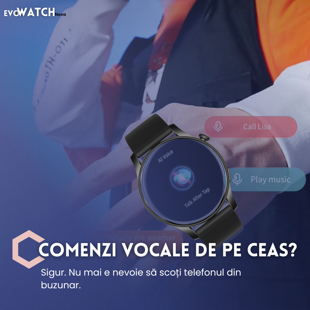 Ceas smartwatch dama Evolve-x® EvoWatch NOVA, Apeluri bluetooth, Microfon, Monitorizare Sanatate, Notificari, Asistent vocal, Ecran AMOLED 1.43 inch HD, compatibil iOS si Android, doua bratari [13]