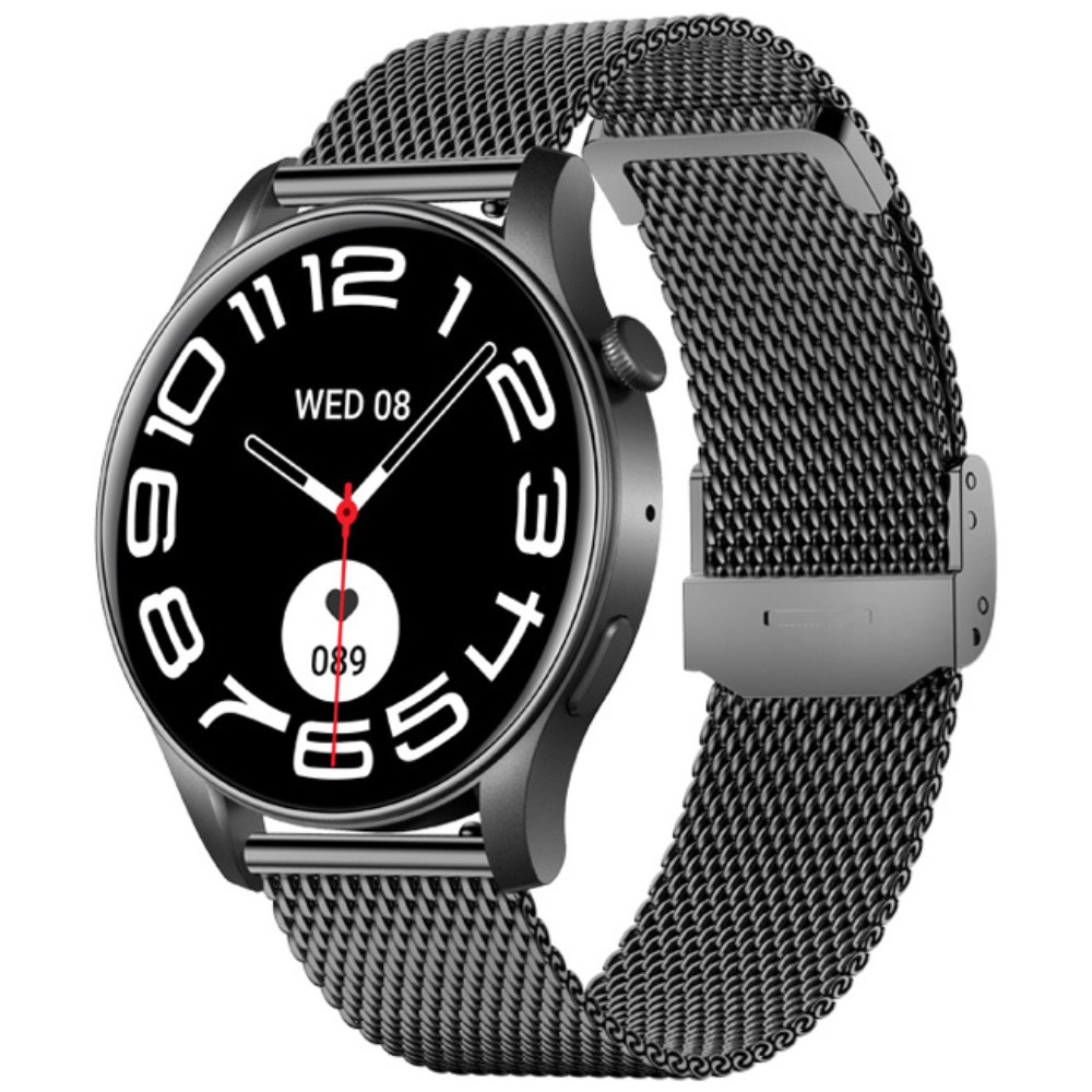 Ceas smartwatch dama Evolve-x® EvoWatch NOVA, Apeluri bluetooth, Microfon, Monitorizare Sanatate, Notificari, Asistent vocal, Ecran AMOLED 1.43 inch HD, compatibil iOS si Android, doua bratari [2]