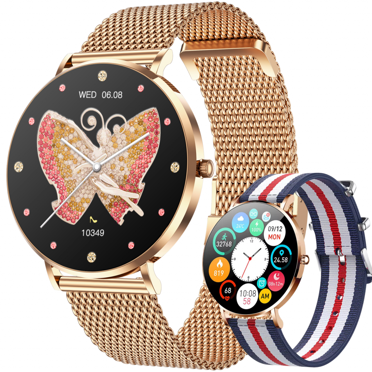Ceas smartwatch dama Evolve-x® EvoWatch10 Ultra, Apeluri si Notificari bluetooth, Monitorizare Sanatate [4]