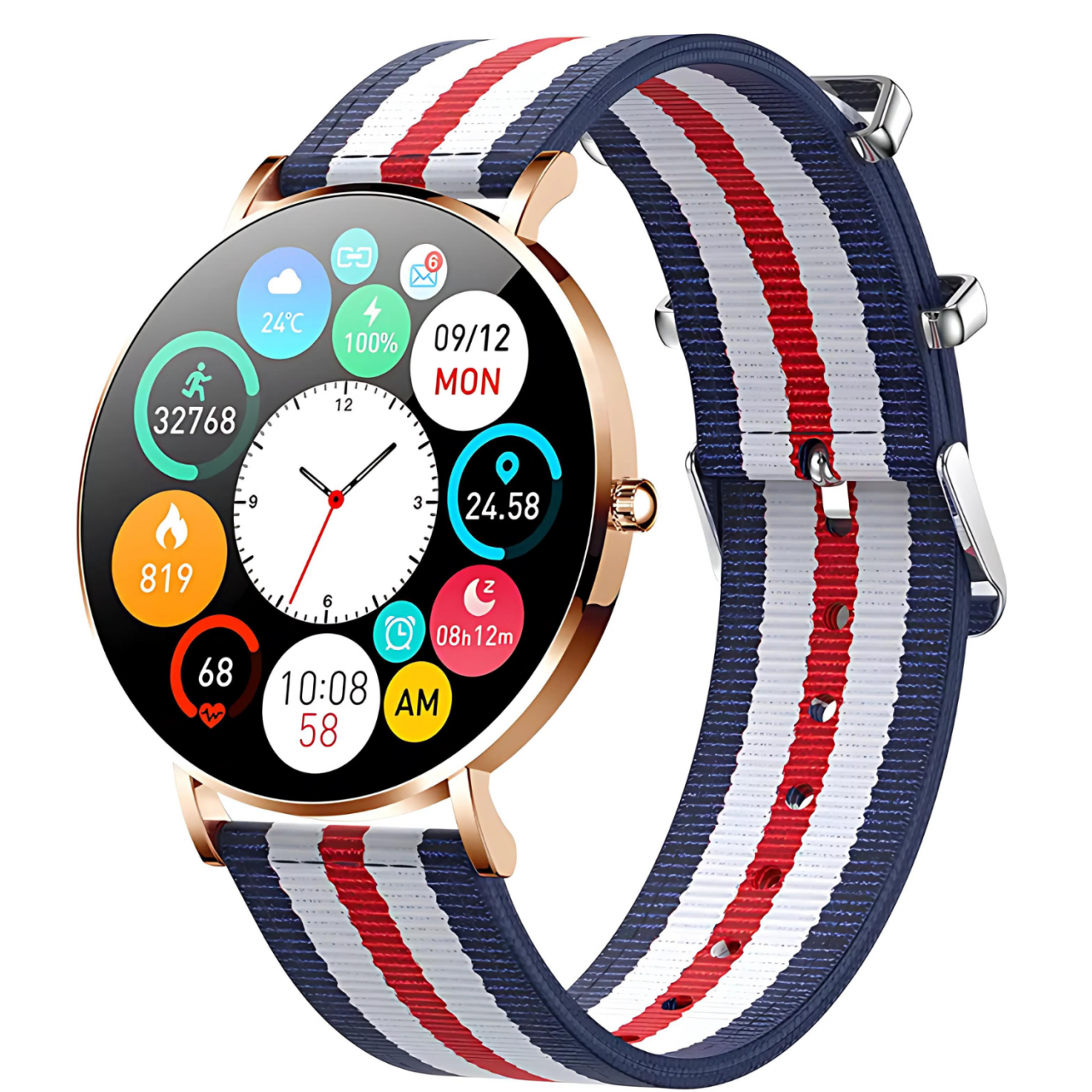 Ceas smartwatch dama Evolve-x® EvoWatch10 Ultra, Apeluri si Notificari bluetooth, Monitorizare Sanatate [6]