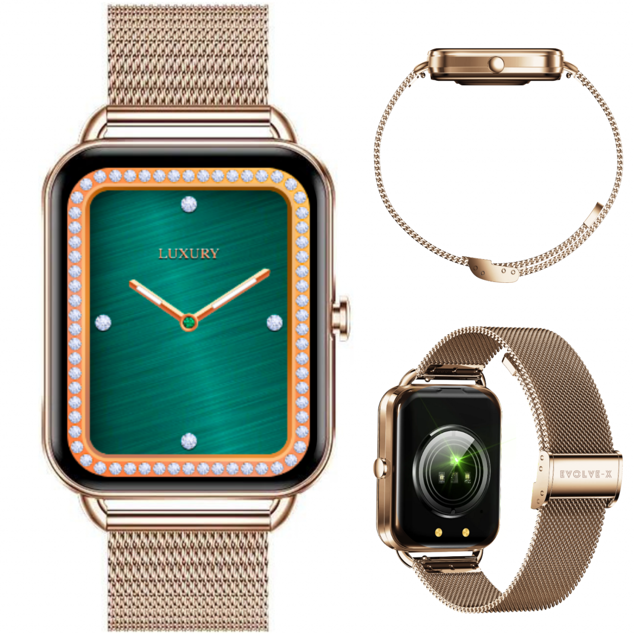 Ceas smartwatch dama Evolve-x® EvoWatch4, Apeluri si Notificari bluetooth, Monitorizare sanatate si Functii fitness [7]