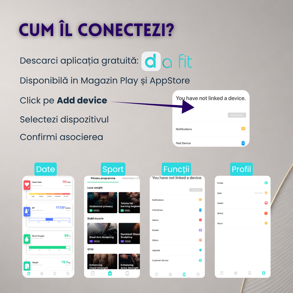 Ceas smartwatch dama, fitness, sport, meniu in limba romana, functie apel Bluetooth, notificari, ecran 1.39", monitorizare puls, tensiune, oxigen si somn, 2 bratari incluse, compatibil iOS si Android [28]