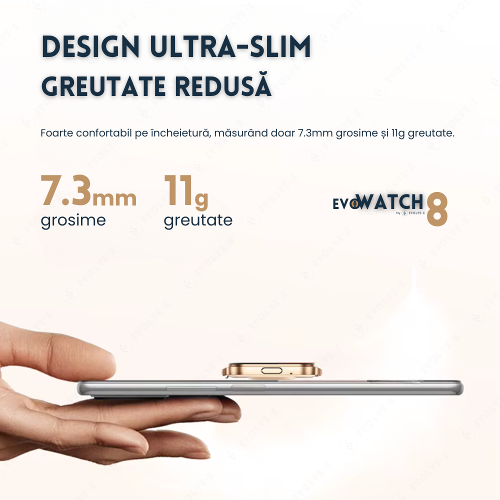 Ceas smartwatch dama Evolve-x® EvoWatch 8 auriu, Monitorizare sanatate, Apeluri si notificari Bluetooth, Functii fitness, auriu [6]