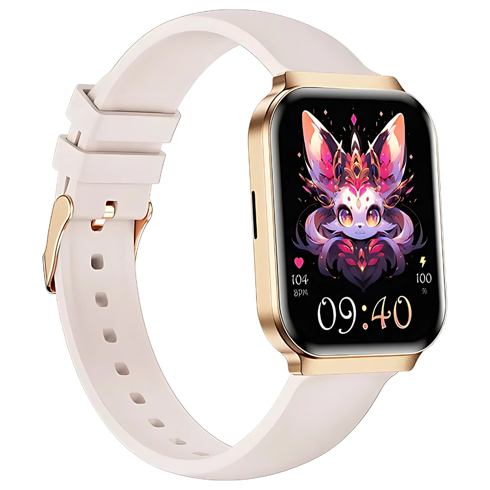Ceas smartwatch dama Evolve-x® EvoWatch 8 auriu, Monitorizare sanatate, Apeluri si notificari Bluetooth, Functii fitness, auriu [2]
