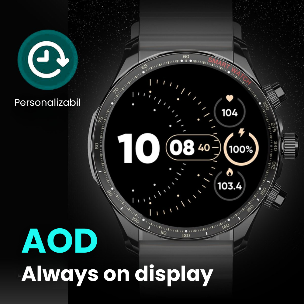 Ceas smartwatch EvoFitt KM68, ecran AMOLED, Apeluri si mesaje bluetooth, Functii monitorizare Ritm cardiac, Somn, Nivel oxigen, Tensiune si Calorii, Asistent vocal, IP68, compatibil iOS si Android [7]