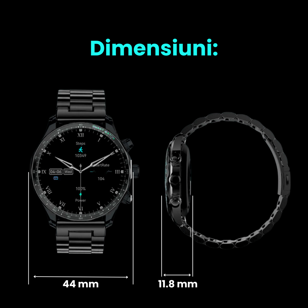Ceas smartwatch EvoFitt KM68, ecran AMOLED, Apeluri si mesaje bluetooth, Functii monitorizare Ritm cardiac, Somn, Nivel oxigen, Tensiune si Calorii, Asistent vocal, IP68, compatibil iOS si Android [15]