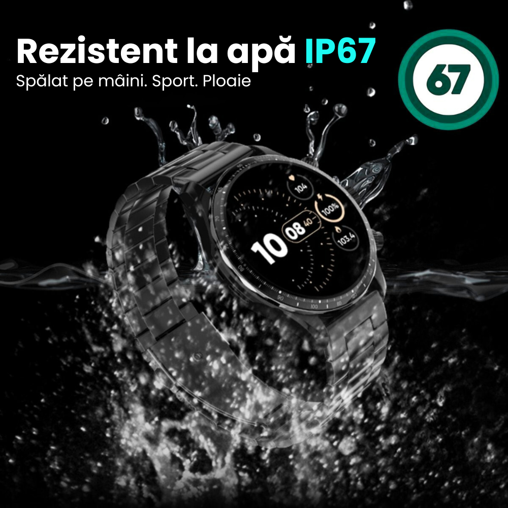 Ceas smartwatch EvoFitt KM68, ecran AMOLED, Apeluri si mesaje bluetooth, Functii monitorizare Ritm cardiac, Somn, Nivel oxigen, Tensiune si Calorii, Asistent vocal, IP68, compatibil iOS si Android [16]