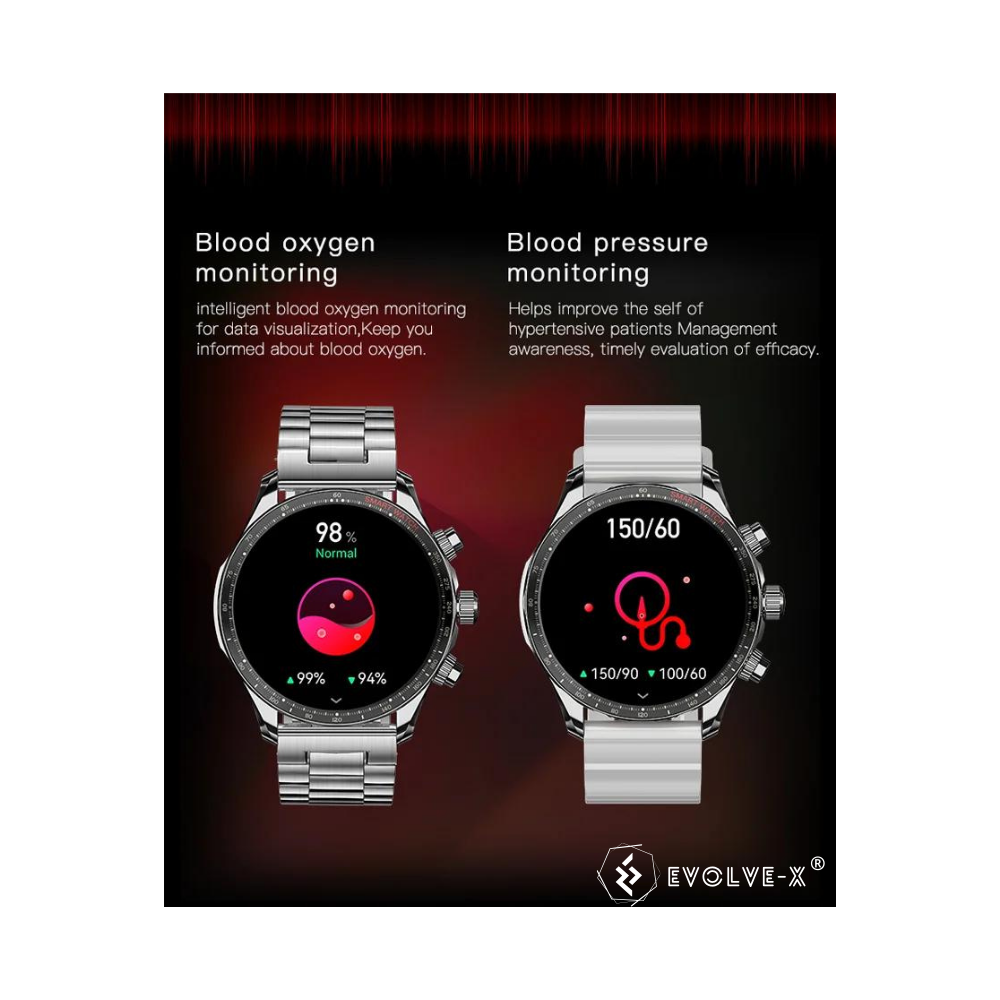 Ceas smartwatch Evolve-x® EvoFitt 68, ecran AMOLED, Apeluri si mesaje bluetooth, Functii monitorizare Ritm cardiac, Somn, Nivel oxigen, Tensiune si Calorii, Asistent vocal, IP68 [15]