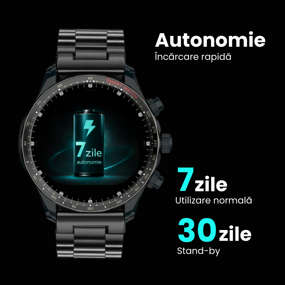 Ceas smartwatch EvoFitt KM68, ecran AMOLED, Apeluri si mesaje bluetooth, Functii monitorizare Ritm cardiac, Somn, Nivel oxigen, Tensiune si Calorii, Asistent vocal, IP68, compatibil iOS si Android [10]
