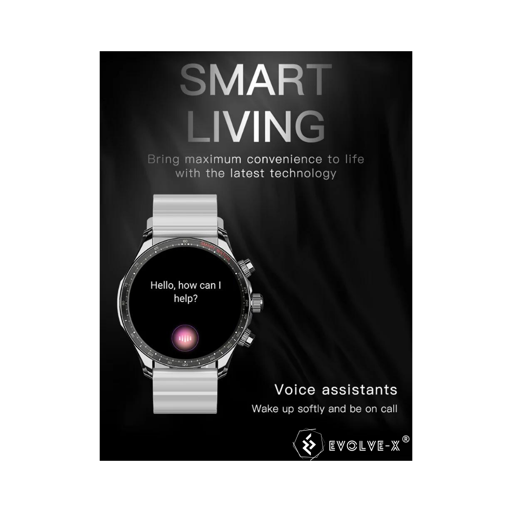 Ceas smartwatch Evolve-x® EvoFitt 68, ecran AMOLED, Apeluri si mesaje bluetooth, Functii monitorizare Ritm cardiac, Somn, Nivel oxigen, Tensiune si Calorii, Asistent vocal, IP68 [10]