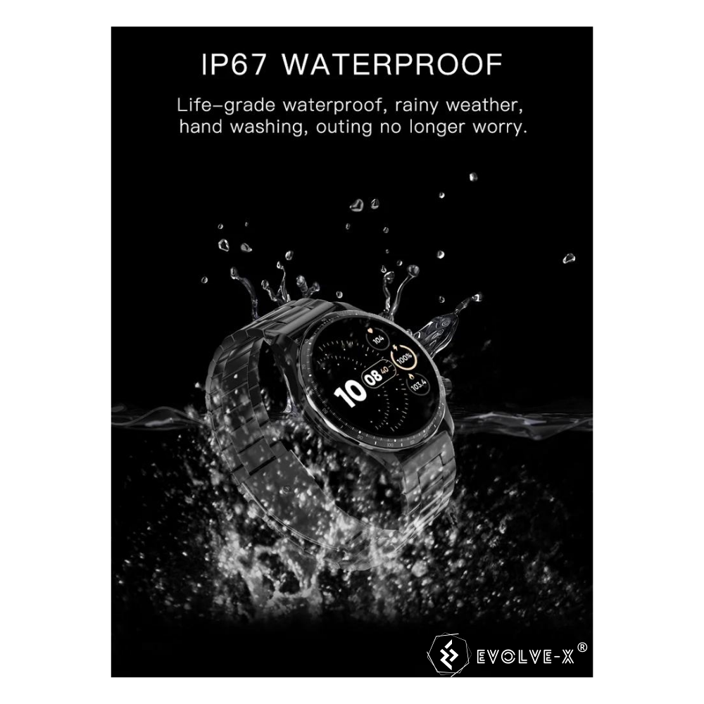 RESIGILAT: Ceas smartwatch Evolve-x® EvoFitt KM68, ecran AMOLED, Apeluri si mesaje bluetooth, Functii monitorizare Ritm cardiac, Somn, Nivel oxigen, Tensiune si Calorii, Asistent vocal, IP68, compatib [19]