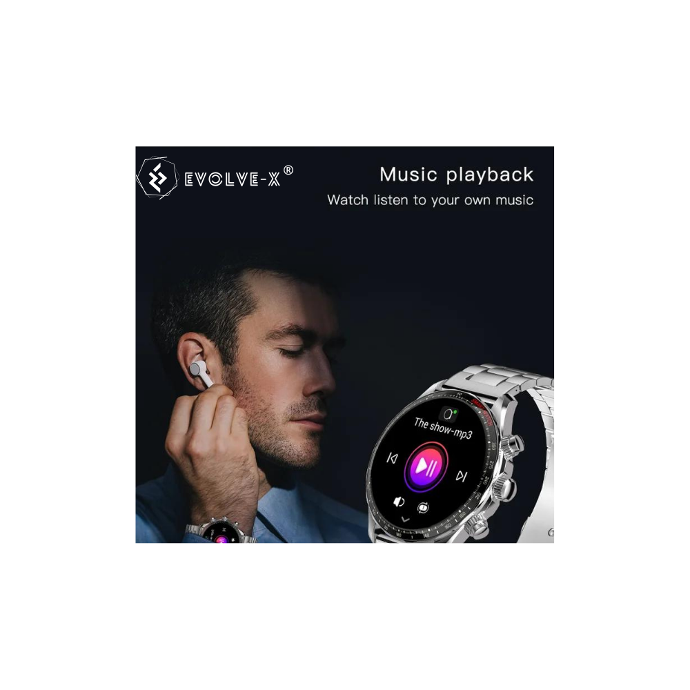 Ceas smartwatch Evolve-x® EvoFitt KM68, ecran AMOLED, Apeluri si mesaje bluetooth, Functii monitorizare Ritm cardiac, Somn, Nivel oxigen, Tensiune si Calorii, Asistent vocal, IP68, compatibil iOS si A [9]