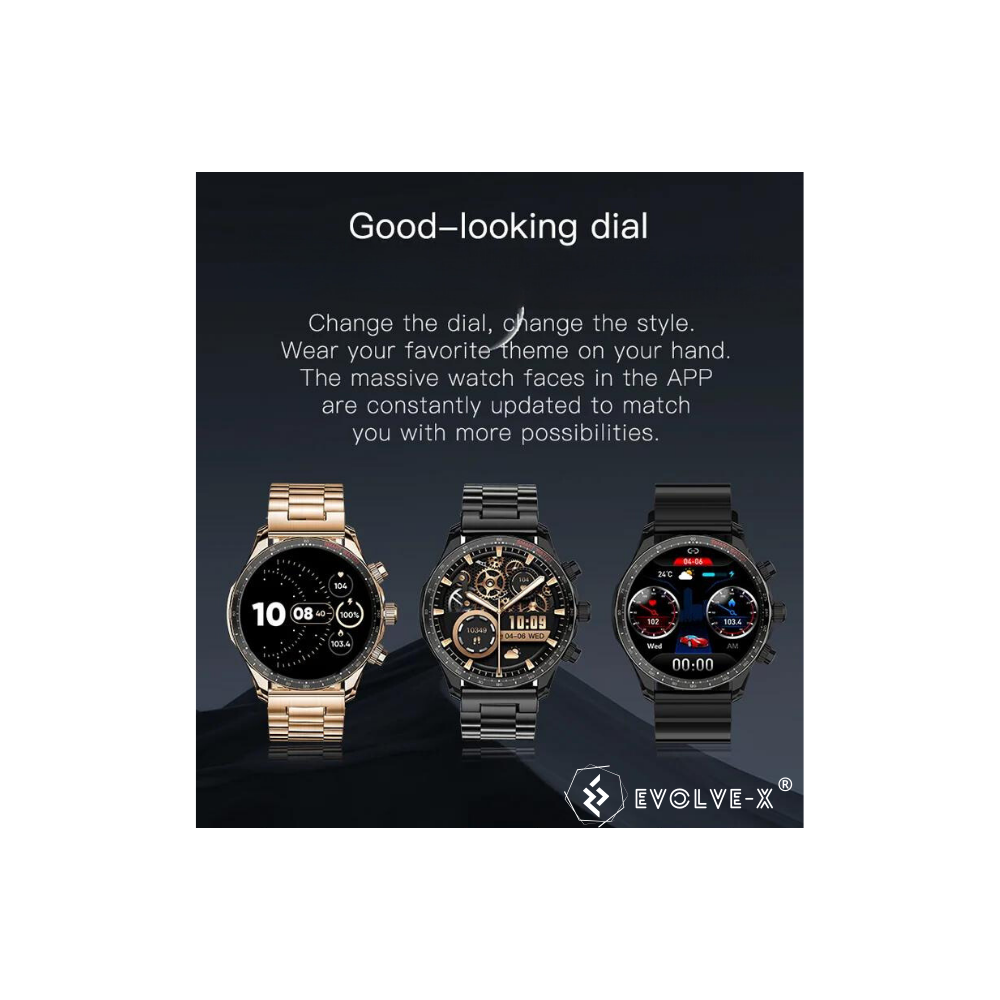 Ceas smartwatch Evolve-x® EvoFitt KM68, ecran AMOLED, Apeluri si mesaje bluetooth, Functii monitorizare Ritm cardiac, Somn, Nivel oxigen, Tensiune si Calorii, Asistent vocal, IP68, compatibil iOS si A [10]