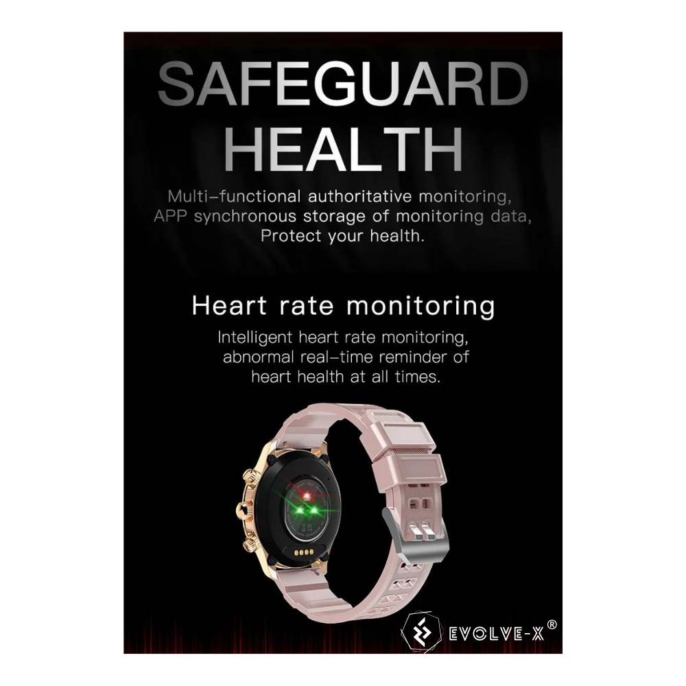 Ceas smartwatch Evolve-x® EvoFitt 68, ecran AMOLED, Apeluri si mesaje bluetooth, Functii monitorizare Ritm cardiac, Somn, Nivel oxigen, Tensiune si Calorii, Asistent vocal, IP68 [14]