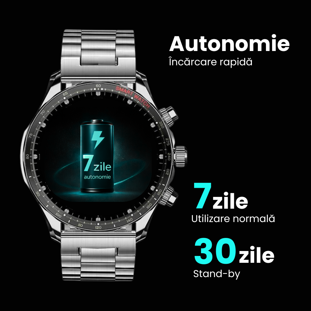 Ceas smartwatch EvoFitt KM68, ecran AMOLED, Apeluri si mesaje bluetooth, Functii monitorizare Ritm cardiac, Somn, Nivel oxigen, Tensiune si Calorii, Asistent vocal, IP68, compatibil iOS si Android [8]