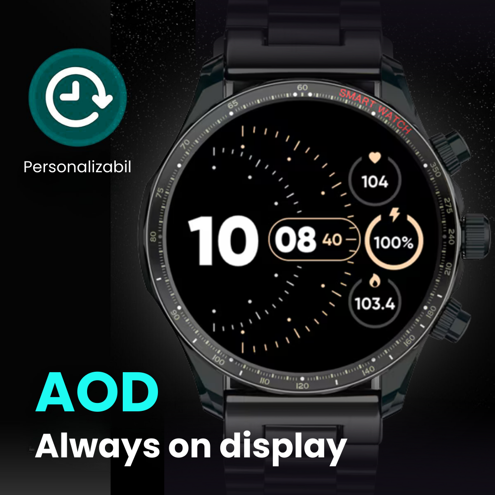 Ceas smartwatch EvoFitt KM68, ecran AMOLED, Apeluri si mesaje bluetooth, Functii monitorizare Ritm cardiac, Somn, Nivel oxigen, Tensiune si Calorii, Asistent vocal, IP68, compatibil iOS si Android [9]