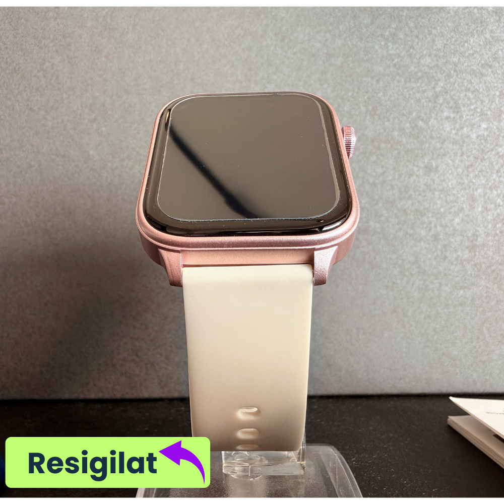 RESIGILAT: Ceas smartwatch Evolve-x® EvoPulse PRO, EKG, Apeluri si mesaje bluetooth, Monitorizare Sanatate, rose gold, curea crem [2]