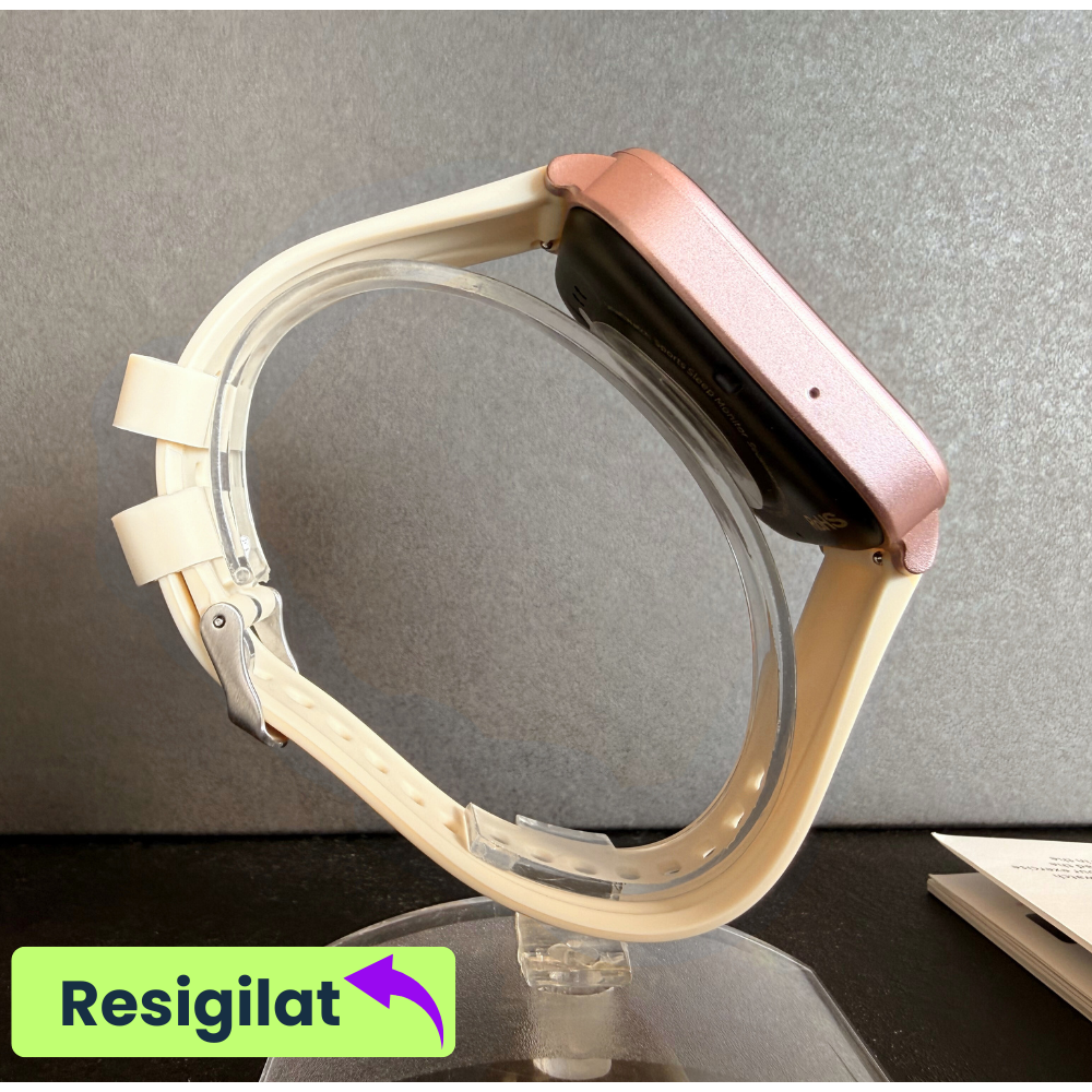 RESIGILAT: Ceas smartwatch Evolve-x® EvoPulse PRO, EKG, Apeluri si mesaje bluetooth, Monitorizare Sanatate, rose gold, curea crem [6]