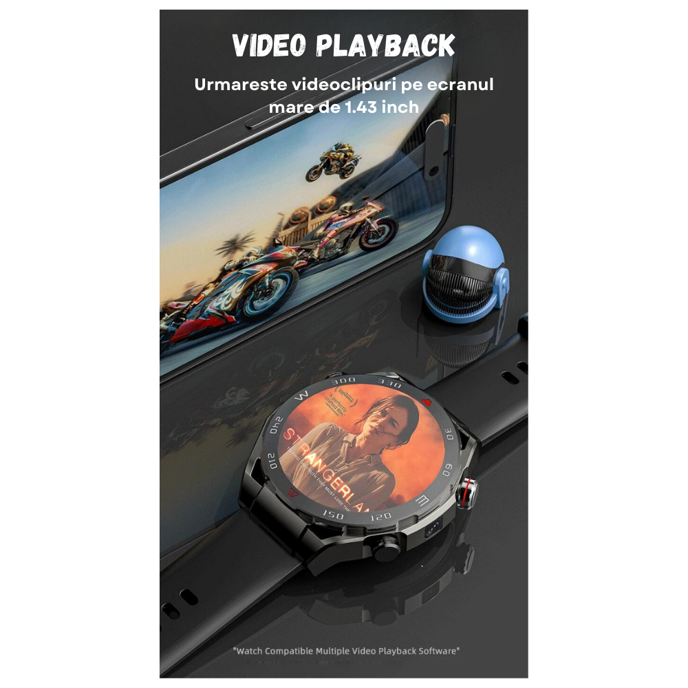 Ceas smartwatch Evolve-x® VP600, cu cartela SIM, GPS, sistem de operare Android, Camera foto, Apel Video, Aplicatii sociale TikTok, Facebook, Whatsapp, Youtube, Senzori oxigen, ritm cardiac, Moduri fi [10]