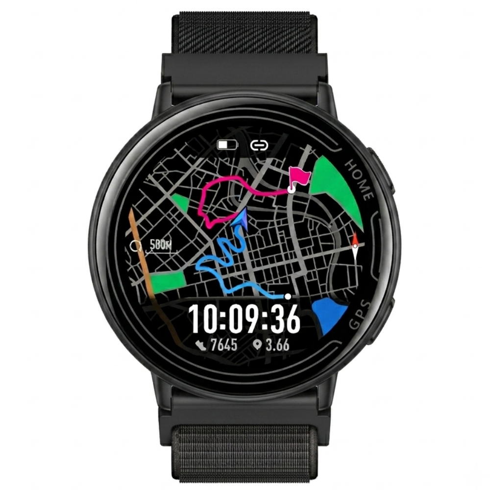 Ceas smartwatch, unisex, fitness, sport, meniu in limba romana, functie apel Bluetooth, notificari, ecran 1.39", monitorizare puls, tensiune, oxigen si somn, 2 bratari incluse, compatibil iOS si Andro [5]