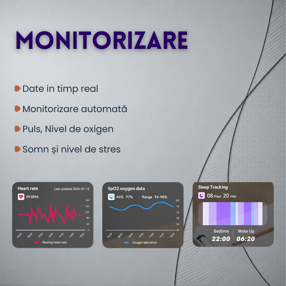 Ceas smartwatch, unisex, fitness, sport, meniu in limba romana, functie apel Bluetooth, notificari, ecran 1.39", monitorizare puls, tensiune, oxigen si somn, 2 bratari incluse, compatibil iOS si Andro [15]