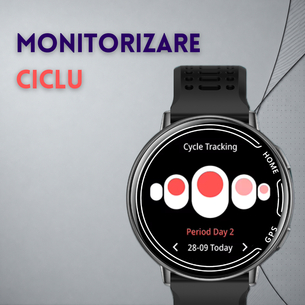 Ceas smartwatch, unisex, fitness, sport, meniu in limba romana, functie apel Bluetooth, notificari, ecran 1.39", monitorizare puls, tensiune, oxigen si somn, 2 bratari incluse, compatibil iOS si Andro [19]