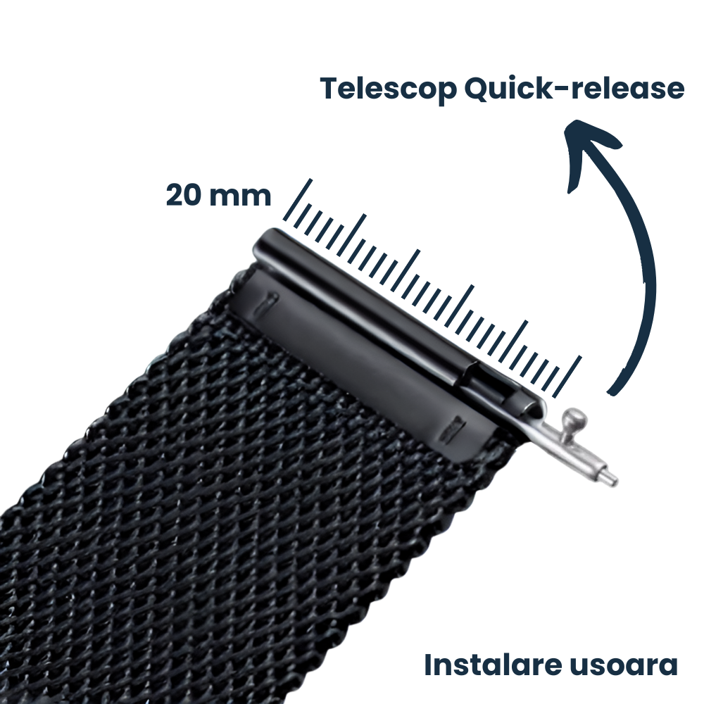 Bratara smartwatch Milanese loop din otel inoxidabil, 20mm [3]