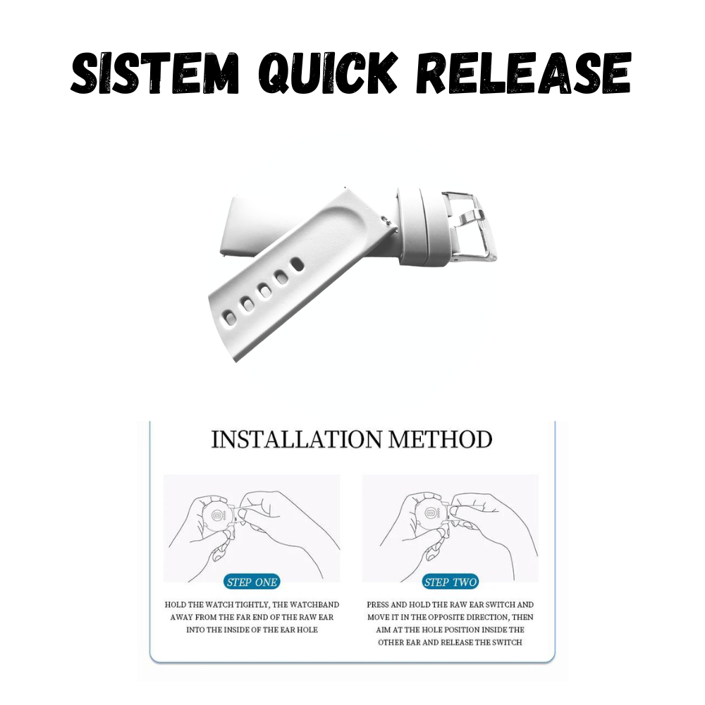 Curea smartwatch din silicon, 20mm, sistem Quick release, Gri [3]