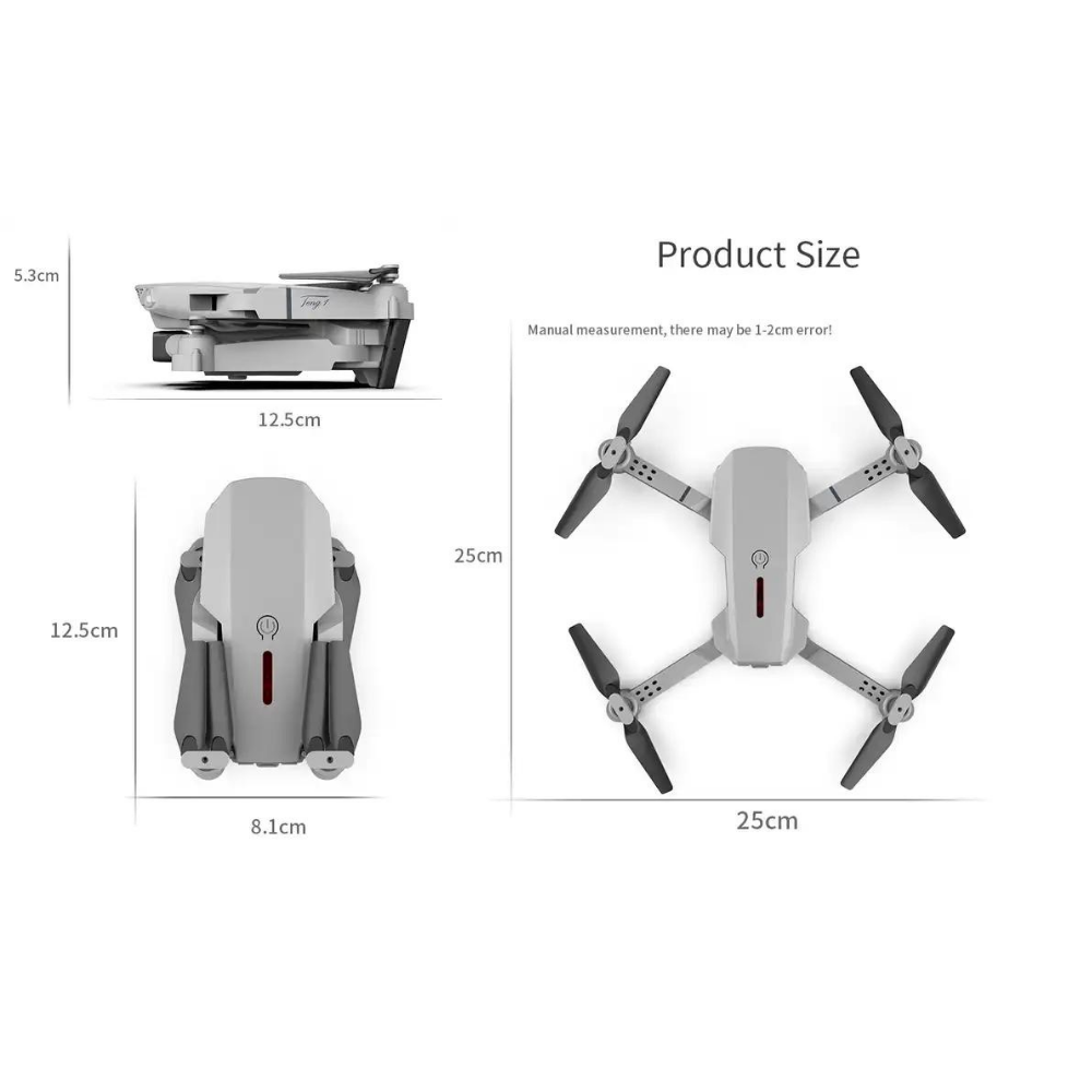 Drona pliabila Evolve-x® E88, Camera duala UHD 4K, Functie mentinere pozitie, Unghi 120°, Rulare 360°, Telecomanda pliabila, Functie foto prin gesturi, Potrivita pentru copii, Aplicatie Android/iOS, W [11]