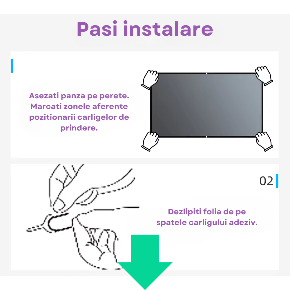 Ecran de proiectie Evolve-x® 100 inch, portabil, 16:9, Material anti-lumina, Proiectie fata-verso, potrivit pentru acasa, birou sau exterior [7]