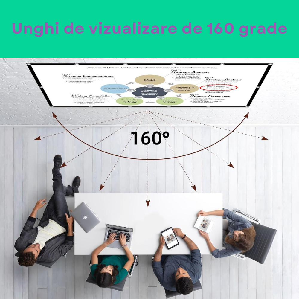 Ecran de proiectie Evolve-x® 100 inch, portabil, 16:9, Material anti-lumina, Proiectie fata-verso, potrivit pentru acasa, birou sau exterior [4]