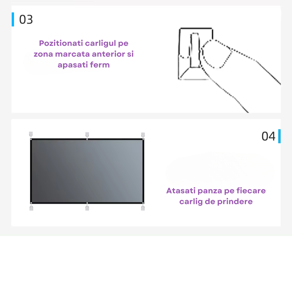 Ecran de proiectie Evolve-x® 100 inch, portabil, 16:9, Material anti-lumina, Proiectie fata-verso, potrivit pentru acasa, birou sau exterior [8]