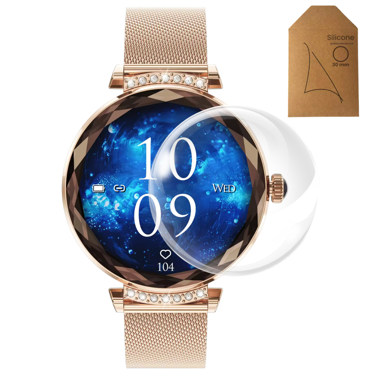 Folie de protectie Smartwatch Evolve-x, silicon, 30mm, display rotund [1]