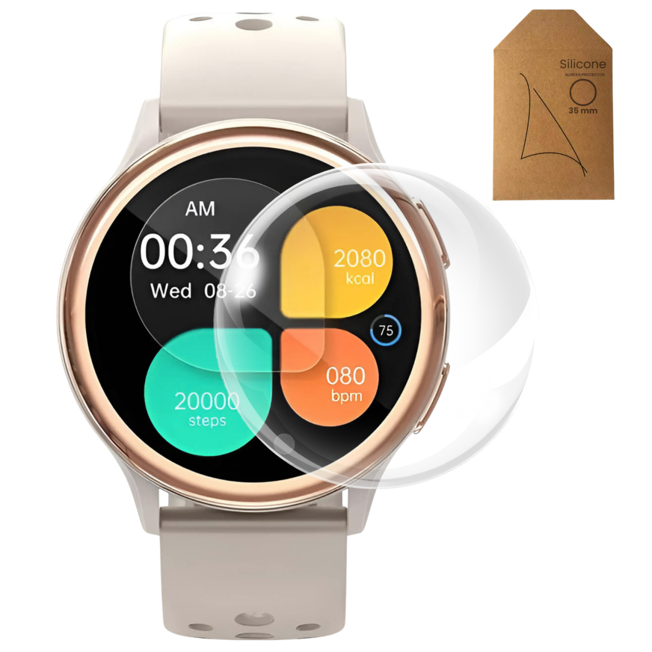 Folie de protectie Smartwatch Evolve-x, silicon, 35mm, display rotund [1]