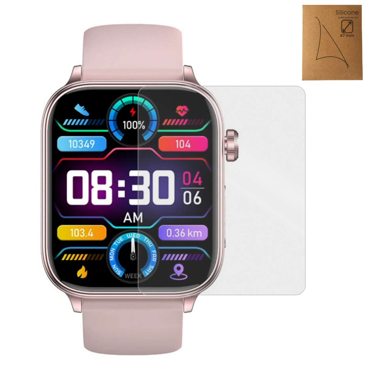 Folie de protectie Smartwatch Evolve-x, silicon, 47mm diagonala, pentru display dreptunghic [1]