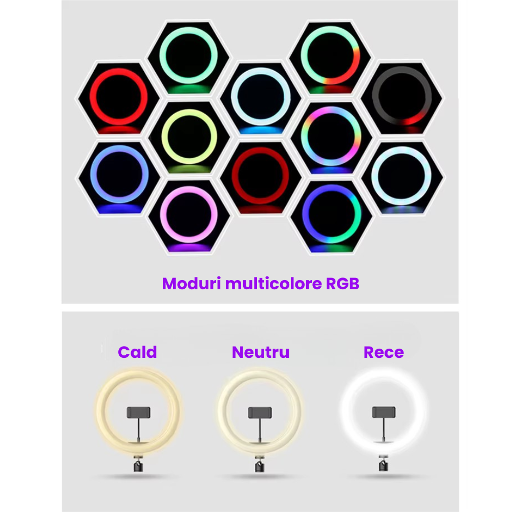 Lampa Circulara LED Ring, Diametru 33 cm, Lumina calda, neutra, rece [4]